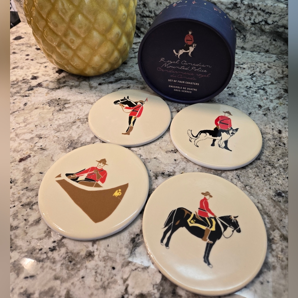 Royal Canadian Mounted Police Coasters Set Of 4